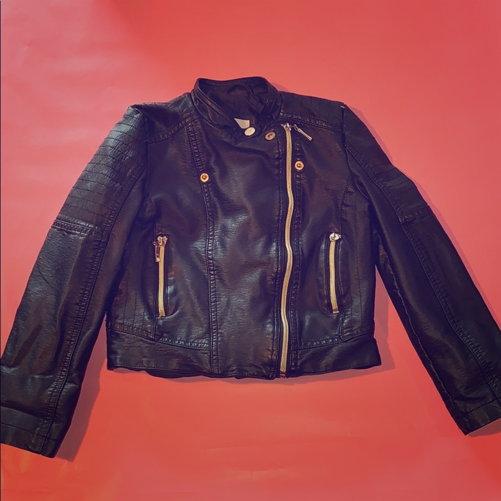 Faux Black Leather Jacket!